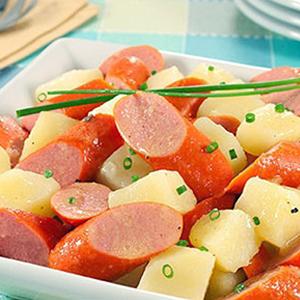 SALADA DE BATATA E SALSICHA 