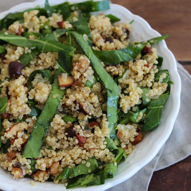 Salada de couve com quinua